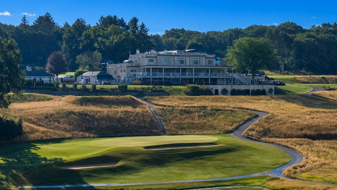 Dedham Country & Polo Club in Dedham, MA - view of Clubhouse<br />
